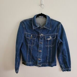 VINTAGE 90s Lois Medium Wash Blue Jean Jacket